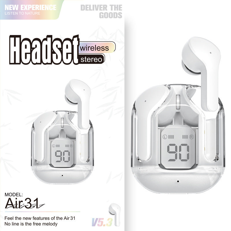 New Mini Transparent Wireless Bluetooth Headset Digital Display