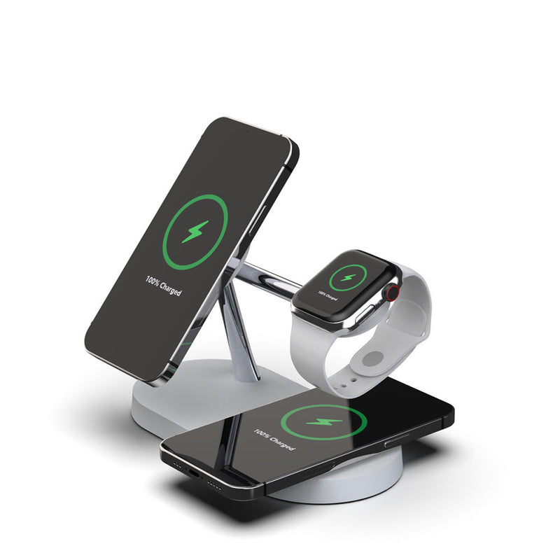 Magnetic Wireless Charging Watch Headset Desktop Mobile Phone Holder Charger 15W Fast Charge