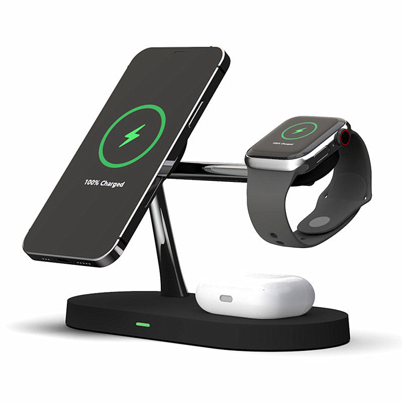 Magnetic Wireless Charging Watch Headset Desktop Mobile Phone Holder Charger 15W Fast Charge