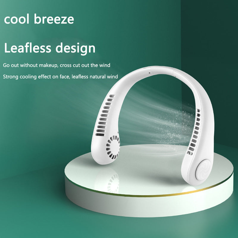 Hanging Neck Fan Portable Cooling Fan USB Leafless 360 Degree 4000Mah Rechargeable