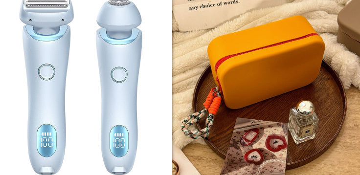 2 In 1 Hair Removal Epilator USB Rechargeable Trimmer Women Body Razor