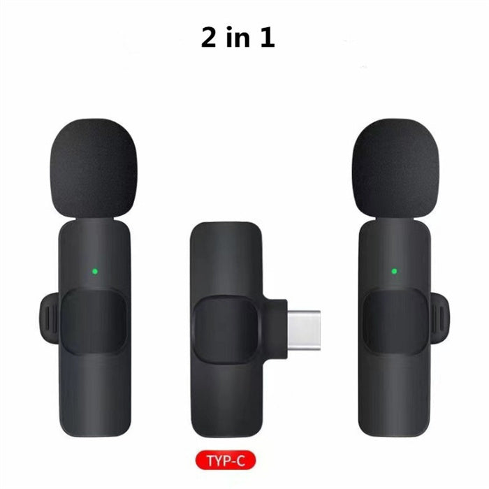 Wireless Lavalier Microphone Portable Audio Video Recording Mini Mic