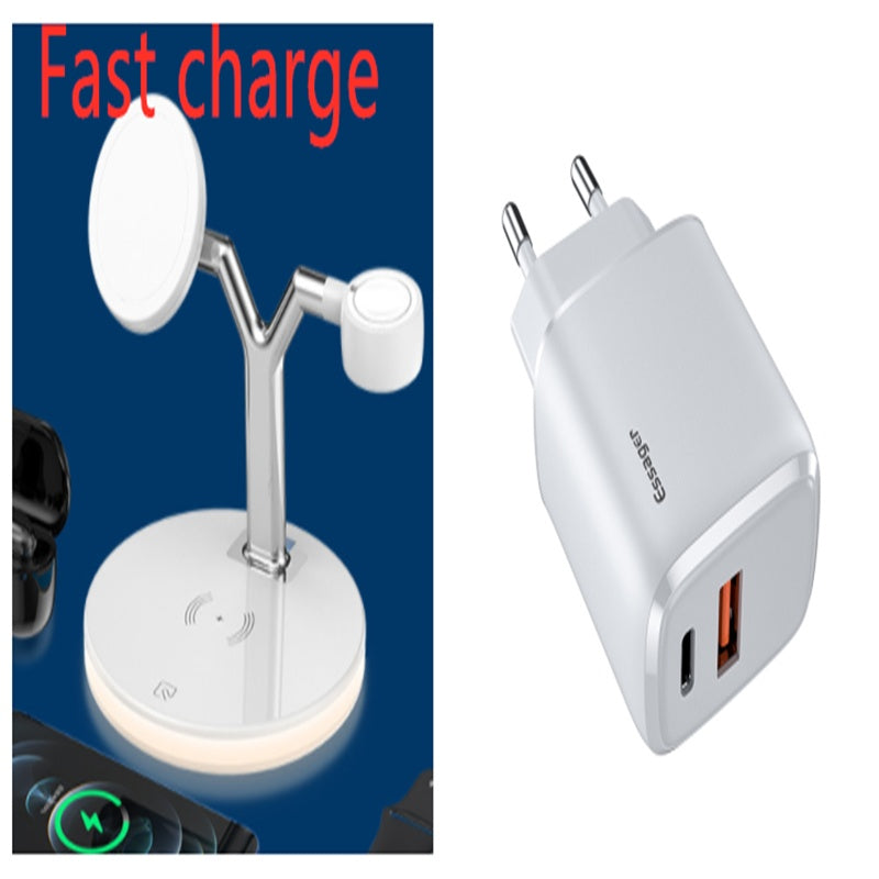 Compatible with Apple, 3 In 1 Magnetic Wireless Charger 15W Fast Charging Station