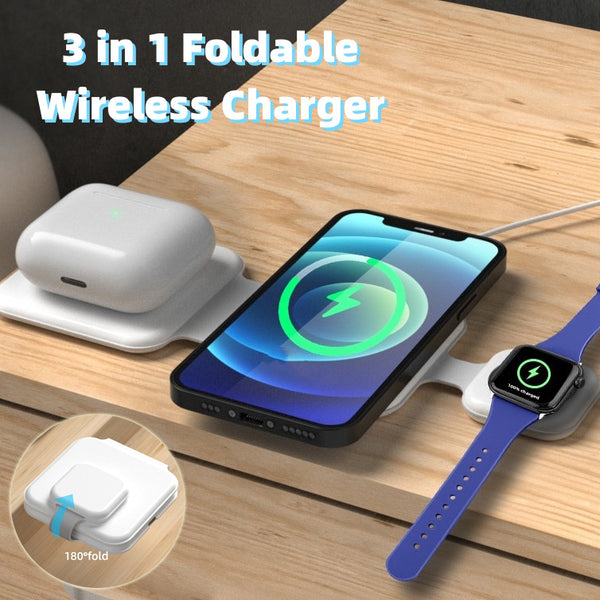 3 In 1 Magnetic Foldable Wireless Charger Charging Station Gadgets