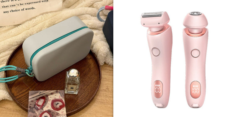 2 In 1 Hair Removal Epilator USB Rechargeable Trimmer Women Body Razor