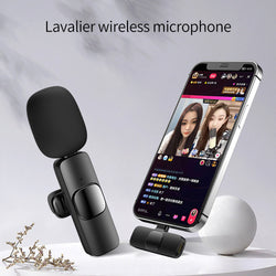 Wireless Lavalier Microphone Portable Audio Video Recording Mini Mic