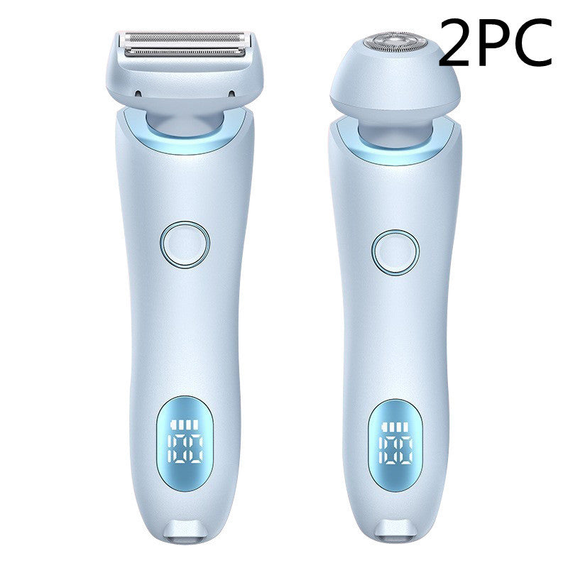 2 In 1 Hair Removal Epilator USB Rechargeable Trimmer Women Body Razor