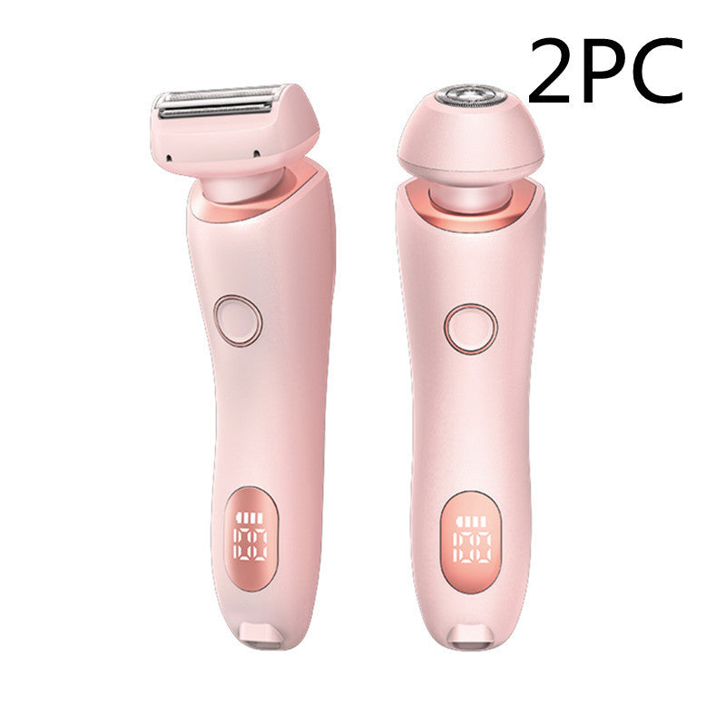 2 In 1 Hair Removal Epilator USB Rechargeable Trimmer Women Body Razor