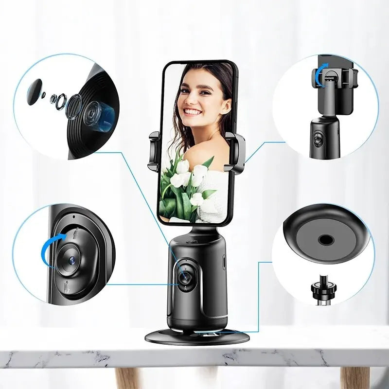 360 AI Smart Gimbal Face Tracking Auto Phone Holder For Smartphone stabilizer tripod