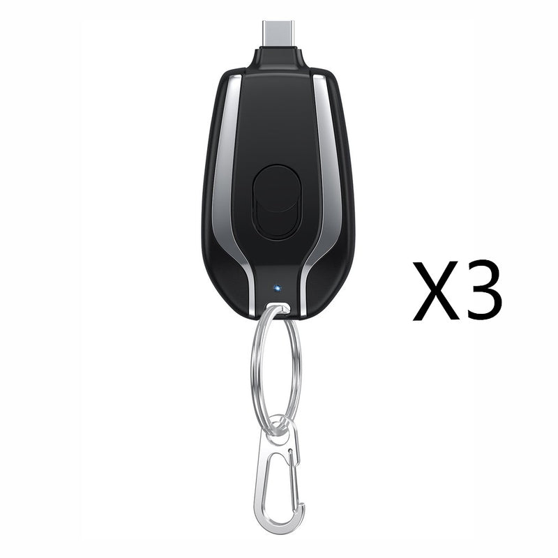 1500mAh Mini Power Emergency Pod Keychain Charger With Type-C